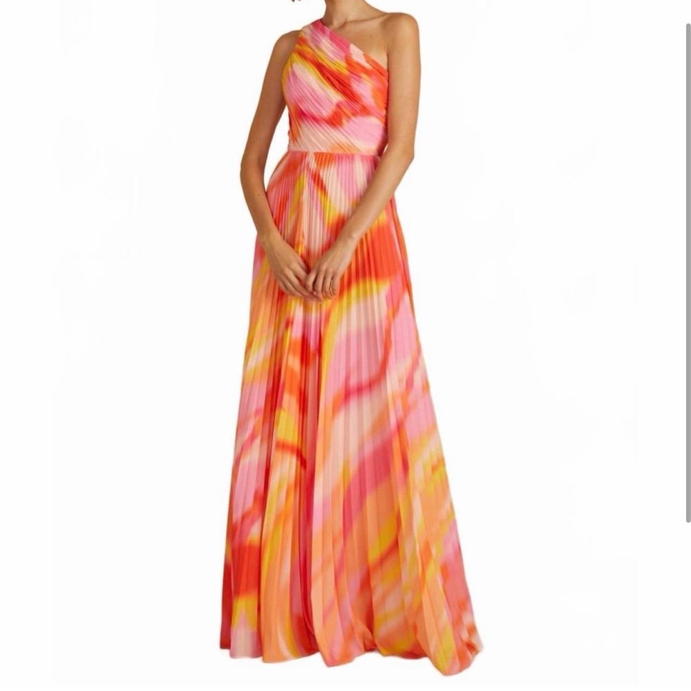 Amur One-Shoulder Pink and Orange Dress